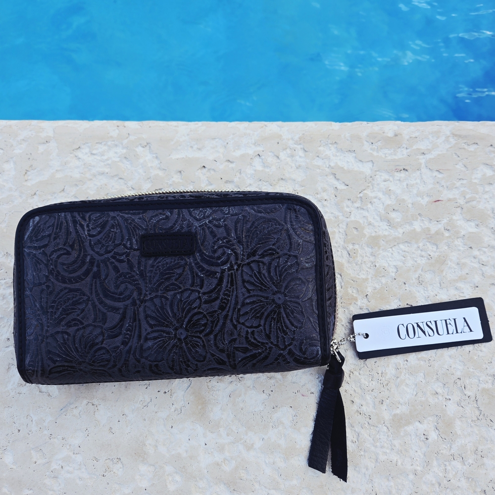 Consuela Dark Floral Embossed Wallet